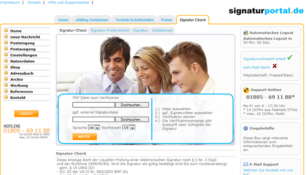 Screenshot 1 Signaturportal